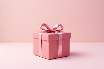 Fototapeta premium pink gift box with ribbon