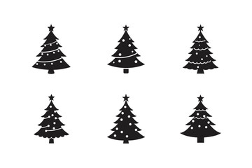 Obraz premium decorated christmas tree vector silhouette