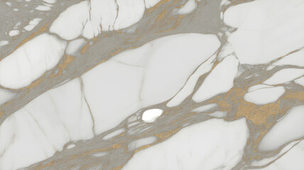 Fototapeta premium Full-frame 2D Calacatta Gold slab with soft feathered mineral diffusion and polished depth.