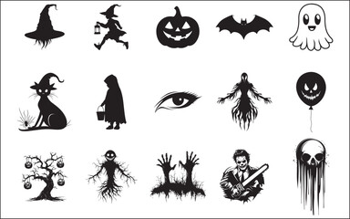 Fototapeta premium halloween icons set