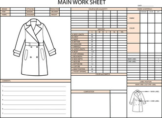 LONG DRESS SPEC SHEET ILLUSTRATION FOR FASHION DESIGN