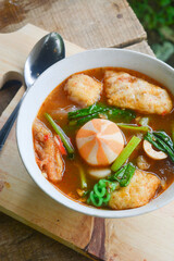 Seblak is a spicy culinary dish from West Java containing crackers and various aci with the main spice kencur.