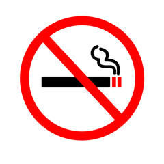No-smoking icon with white background, perfect for stickers, 
    signage, or health presentations. Minimalist style, flat art design.