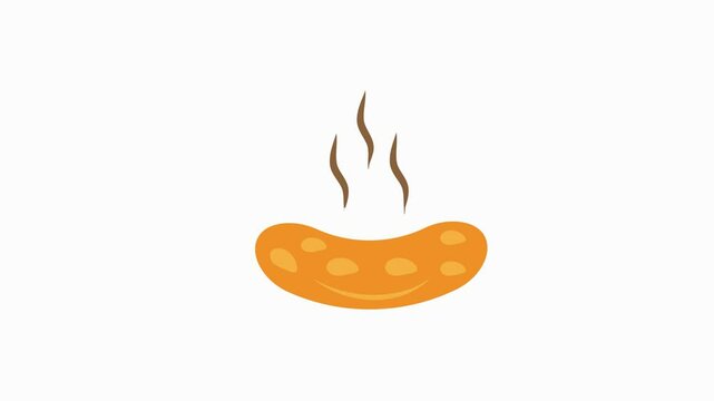 bbq sausage icon animation  illustration flat