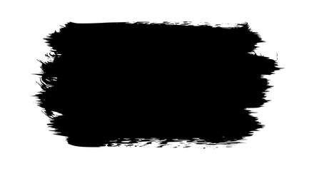 Abstract black ink silhouette brush stroke isolated on transparent background
