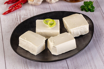 Greek traditional Feta cheese cubes