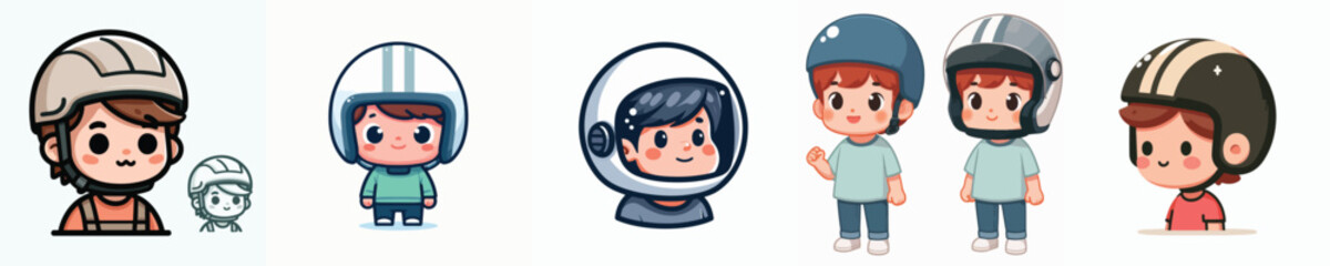 vector of a baby wearing a helmet