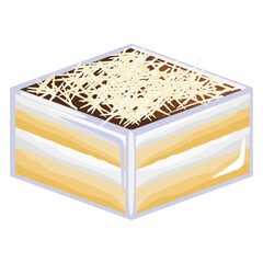 Creamy Vanilla Layered Dessert with Chocolate Ganache and cheese toppings