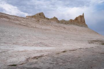 The Dragon Crest Mountain of Bozhira, Rock Towers in the Middle of the Desert During Sunrise in Mangystau, Western Kazakhstan