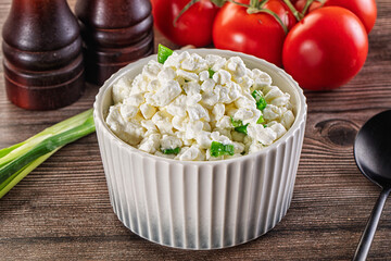 Cottage cheese with green onion