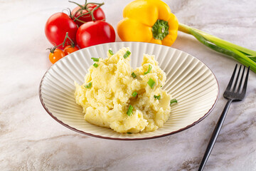 Mashed potato with green onion
