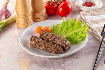 Hot beef kebab minced meat