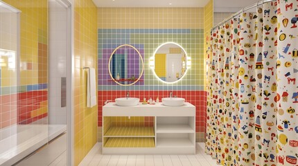 Bold Luxury Kids Bathroom Design