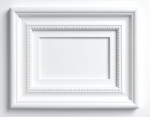 Empty white picture frame