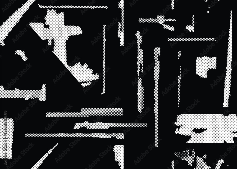 Poster glitch distorted geometric shape . noise destroyed logo . trendy defect error shapes . glitched fram