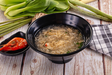 Asian soup with crab and prawn