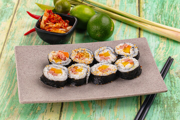 Koream homemade roll Kimbap with nori seaweed
