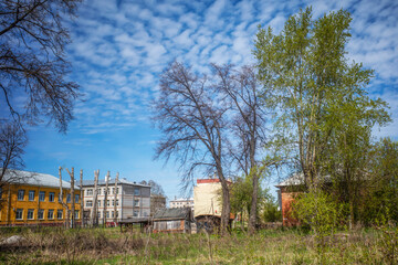 A fragment of an urban landscape on a spring day