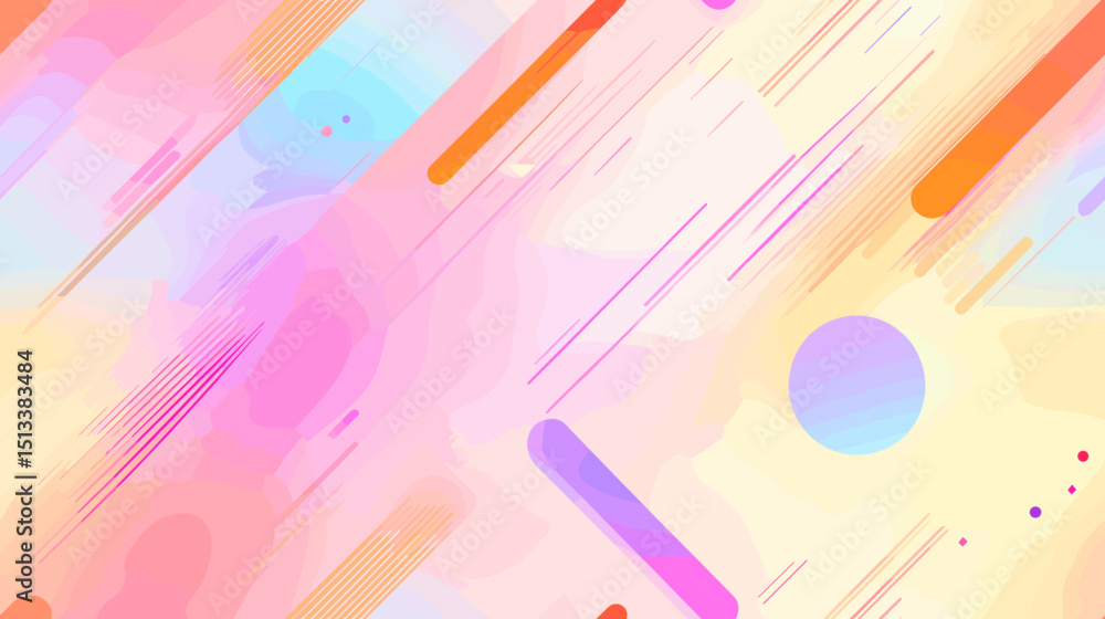Aufkleber abstract geometric pattern with pastel colors and dynamic design
