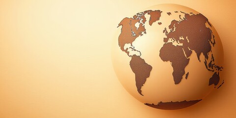 economy consumption trends concept. Globe illustration on an orange background, symbolizing global awareness and exploration.