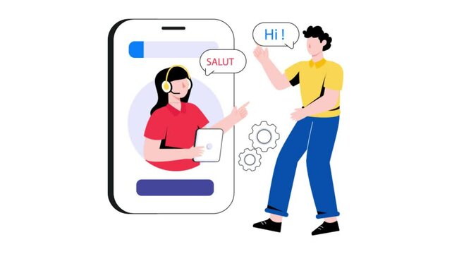Digital Translator 2D Flat Animation