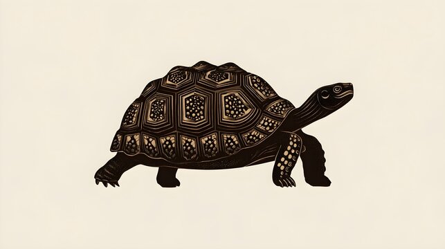 Tortoise icon with shell pattern, filled style