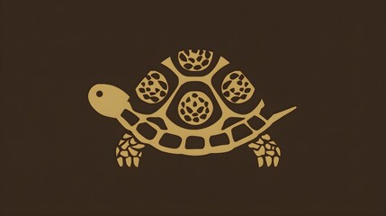 Turtle icon with shell pattern, minimal style