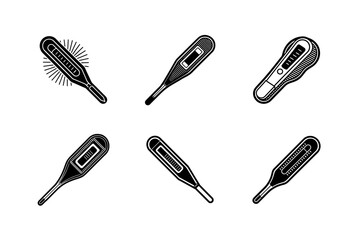 digital thermometer modern display vector silhouette