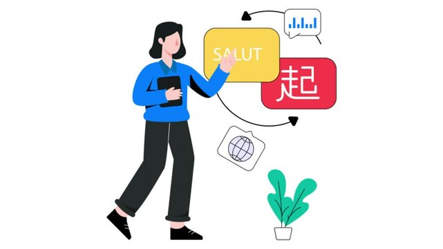 Translation Exchange 2D Flat Animation