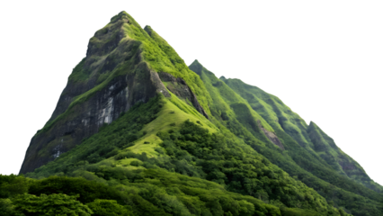 Lush Green Mountain Peaks and Valleys Transparent Background