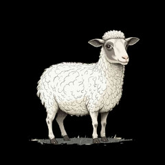 Fototapeta premium goat on a black background