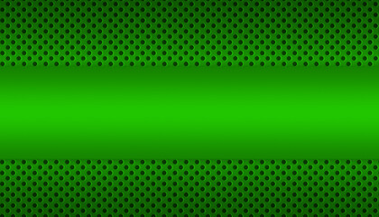 Green dot perforated metal texture center empty space background