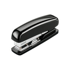 A black metal stapler designed for securely binding sheets of paper together.
