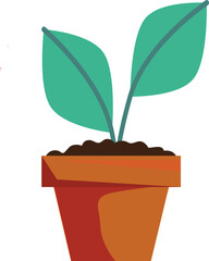 plant in a pot vector on white background