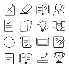 Business and office linear icon collection. work, corporate, and productivity set