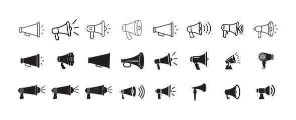Naklejka premium Minimal Loudspeaker Icon - Clean Public Voice Tool