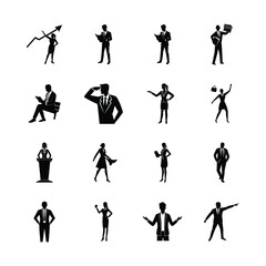 set of business people silhouettes
