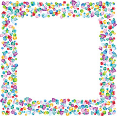 Vector colorful gem stones background element in flat style