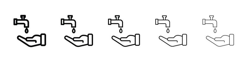 Ablution icon Outline and flat style designs
