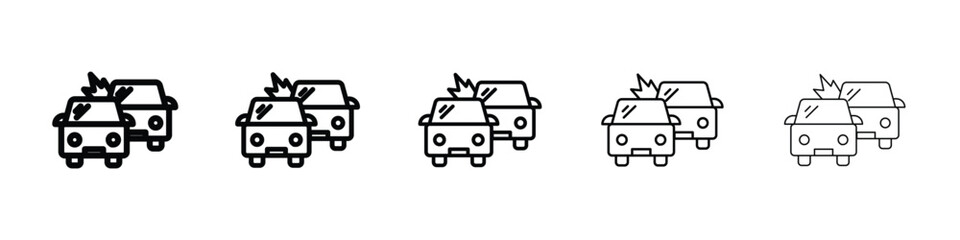 Accident icon Outline and flat style designs