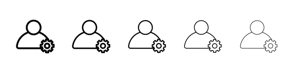 Account settings icon Outline and flat style designs