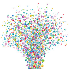 Vector colorful gem stones background element in flat style