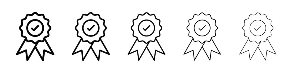 Accreditation icon Outline and flat style designs