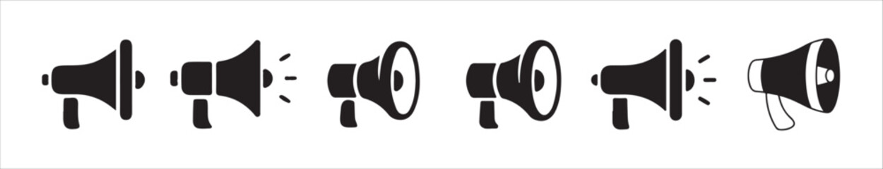 Rounded Megaphone Icon &ndash; Circular Black Communication Symbol
