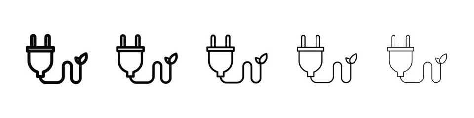 Alternative energy icon Outline and flat style designs