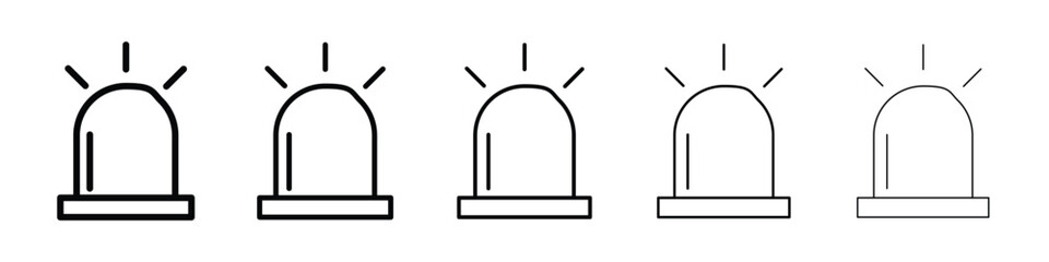 Ambulance siren icon Outline and flat style designs