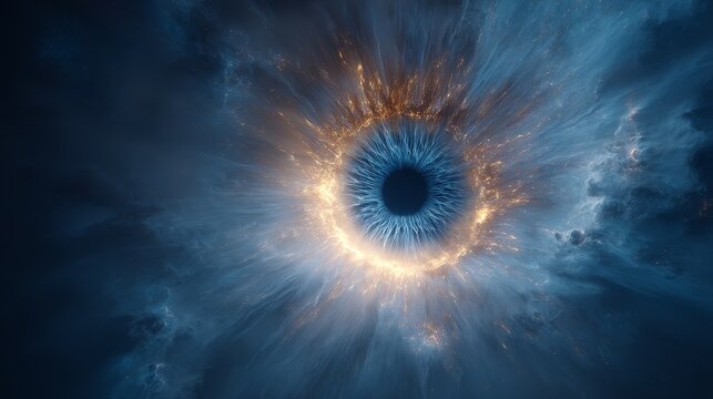 Spiritual awakening of consciousness through the third eye galaxy view digital art imagery cosmic environment
