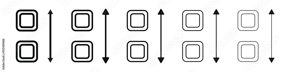 Poster apps sort icon outline and flat style designs