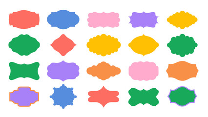 Colorful Abstract Label Shapes Collection