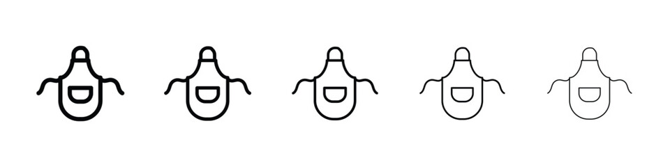 Apron icon Outline and flat style designs